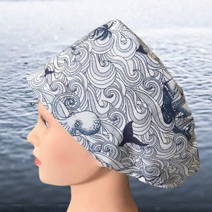 PREMIUM Marine Life~Euro Scrub Cap| Unisex Nurse Cap| Scrub Hat| Scrub Cap| CRNA